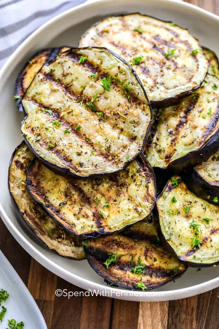 Easy 10-Minute Grilled Eggplant with Garlic Lemon Herb Sauce